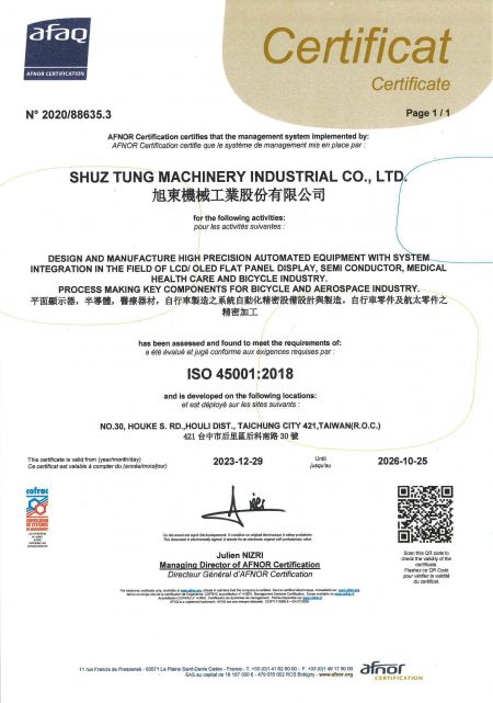 ISO 45001 von Shuz Tung